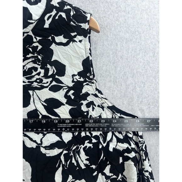 COMFY USA Lagenlook Short Crinkle Tank Zip Tunic Dress Black White Boho Size XL - Picture 5 of 7